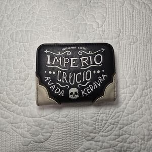 Harry Potter themed hinged wallet is by Buckle-Down  Unforgivable Curses Zipper